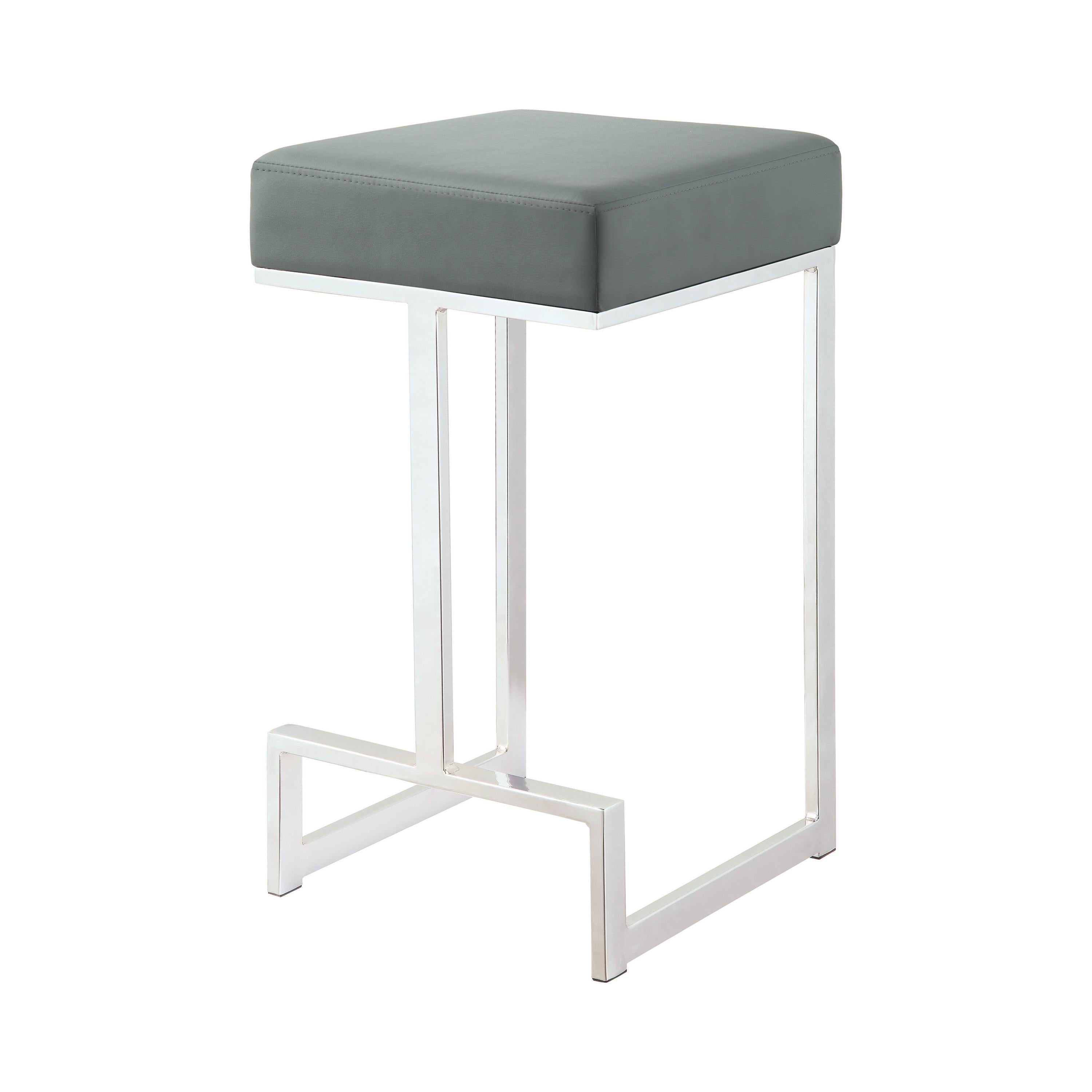 Coaster Furniture Gervase 105252 Square Counter Height Stool - Grey and Chrome IMAGE 1